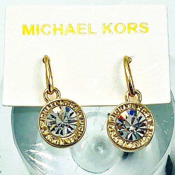 MICHAEL KORS Brilliance Dangle Drop Earrings Gold - Picture 2 of 15